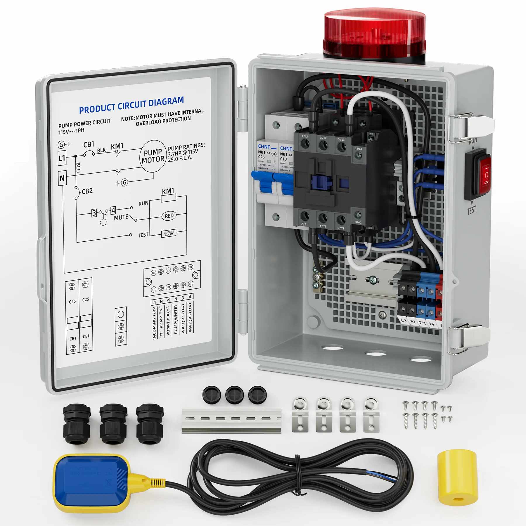Alarme à haute eau automatique pour les systèmes de pompe à puissance avec alarme de 110 dB