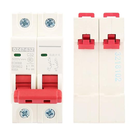 DC 500V 32A Disjoncteur | 2p MCB pour le système d'alimentation du panneau solaire
