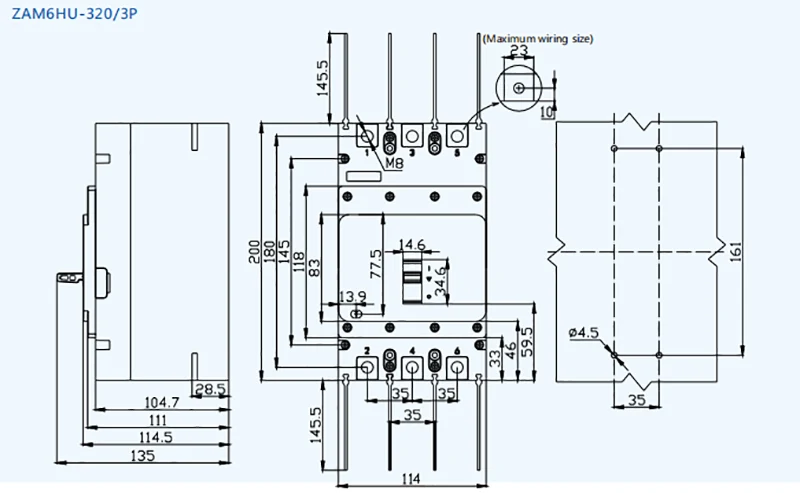 AC800V MCCB 630A Molded Case Circuit Breaker