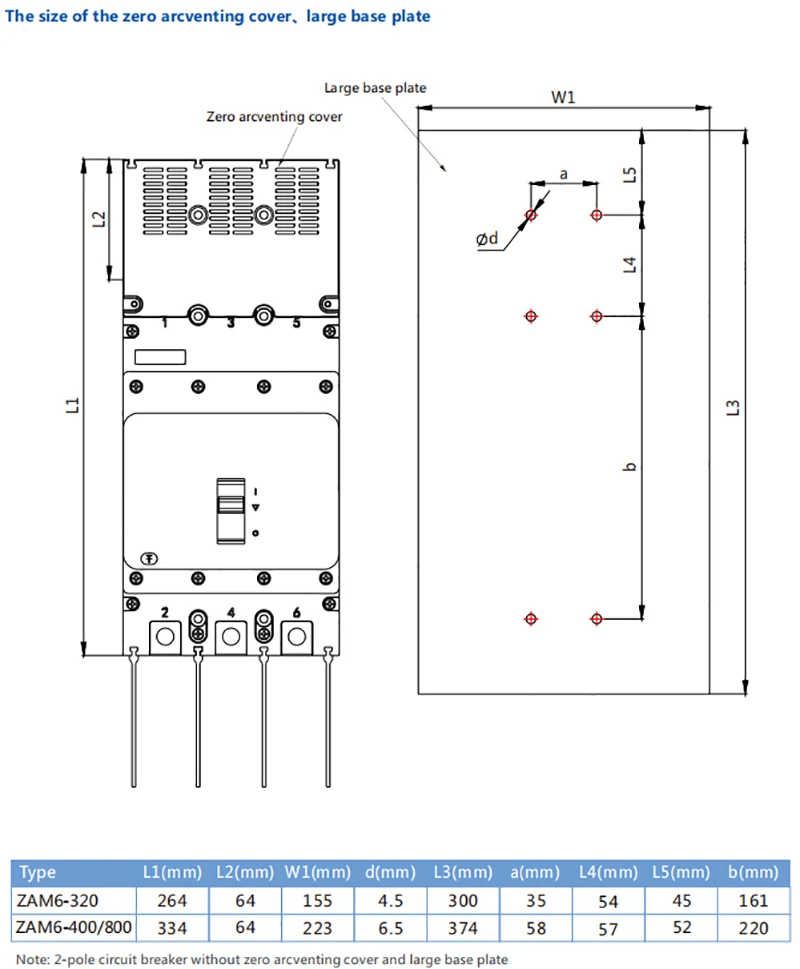AC800V MCCB 630A Molded Case Circuit Breaker