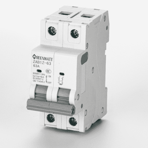 Disjoncteur de circuit miniature - 2p, 20a, C courbe, 10KA AC / DC
