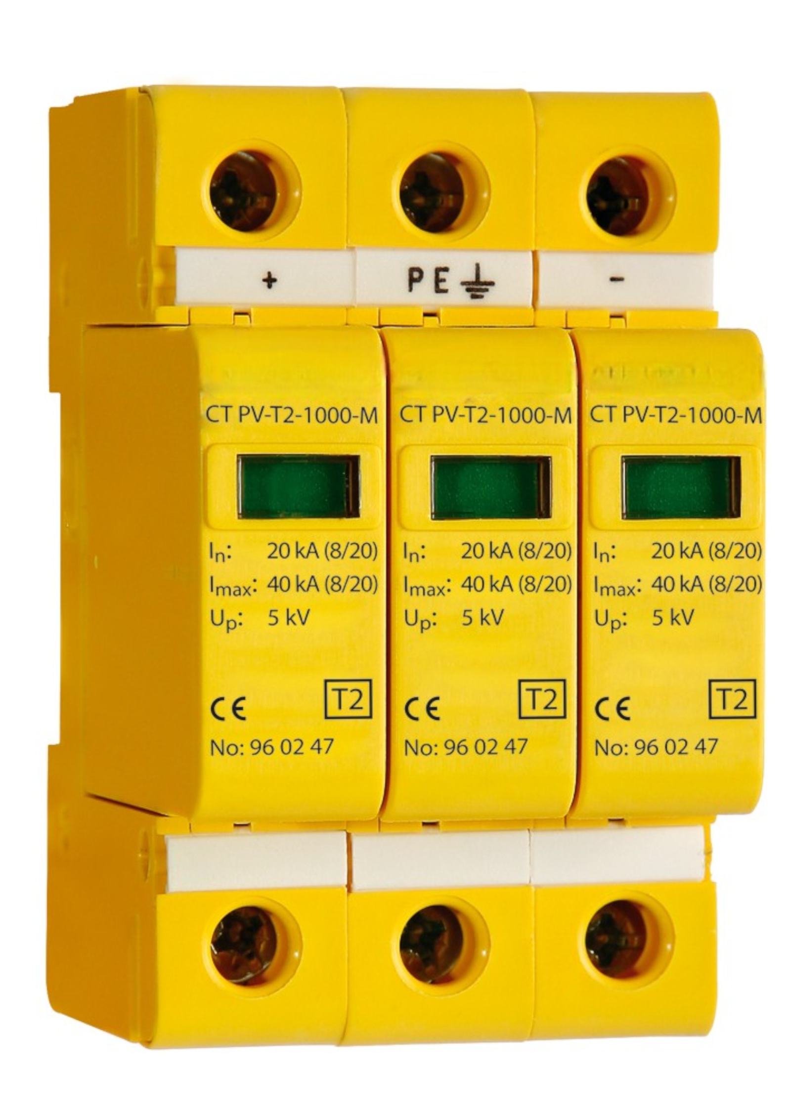 Dispositif de protection de surtension DC de type 2 avec contact à distance de changement à distance | Din-Rail, IP20